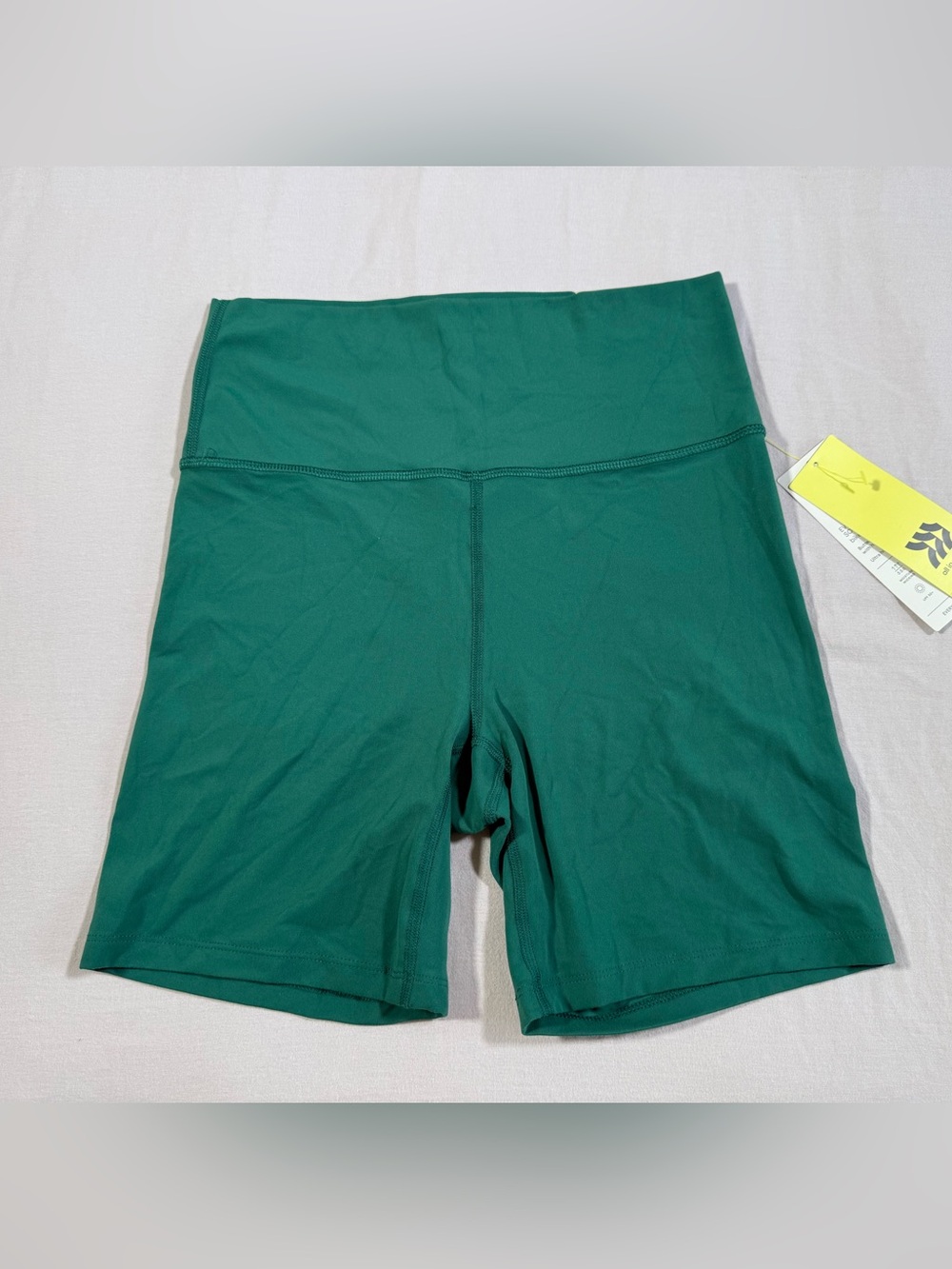 Womenโs All in Motion Deep Green High-Rise Bike Shorts